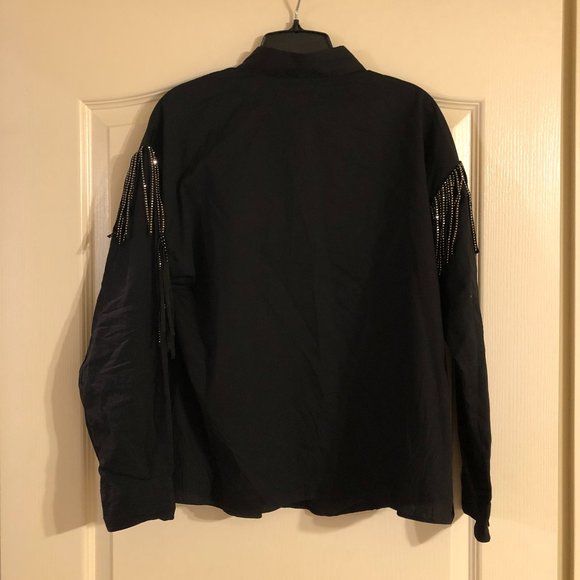 Imperial Black Shirt with Silver Fringe - Picture 3 of 5